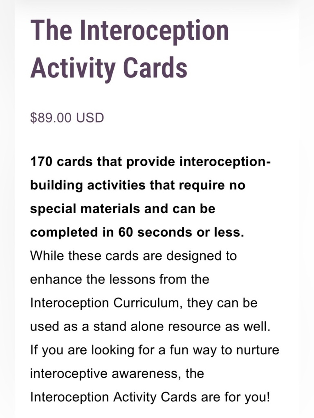 The Interoception Activity Cards - Picture 2 of 2